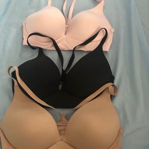 Three Victoria’s  Secret Bras Lightly Lined Plunge